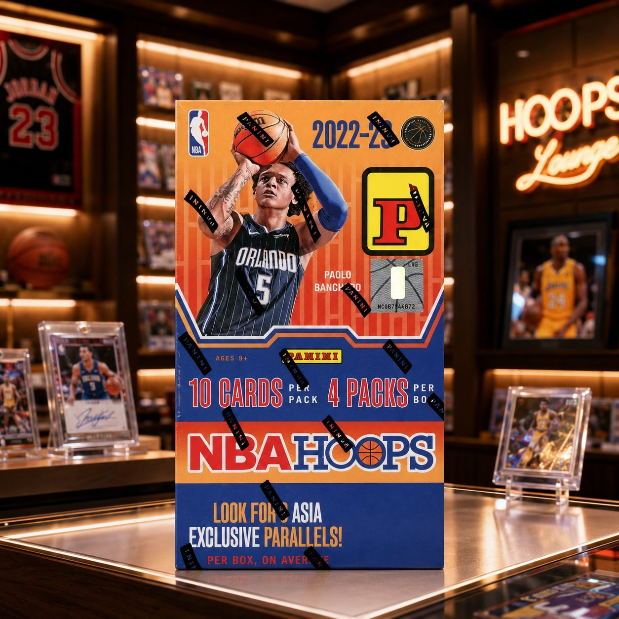 Hoops Basketball Cards 2022-23 Panini NBA Asia Tmall Exclusive Factory Sealed Box, 40 Cards, 4 Packs, Hyper Parallels And Rookies-1