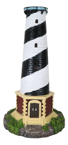 Nautical Cape Hatteras Lighthouse Statue 20.5" Tall with Solar Lantern LED-8