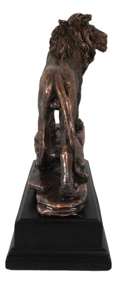 Figura de bronce electrochapada del león africano del rey de la selva en la Roca del Orgullo-6