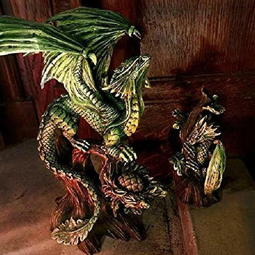 Mother And Baby Gaia Tree Earth Dragon Wyrmling Statue Figurine SET OF 2-1