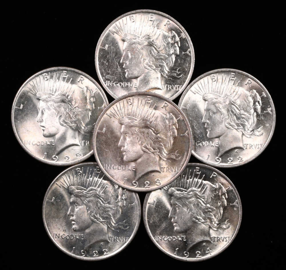 Dólares de Plata de la Paz Brillantes Sin Circular