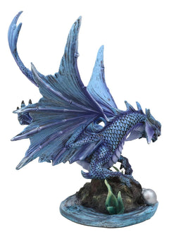 Large 10.25"H Aqua Elemental Pearl Water Dragon Swimming In Deep Sea Statue-8