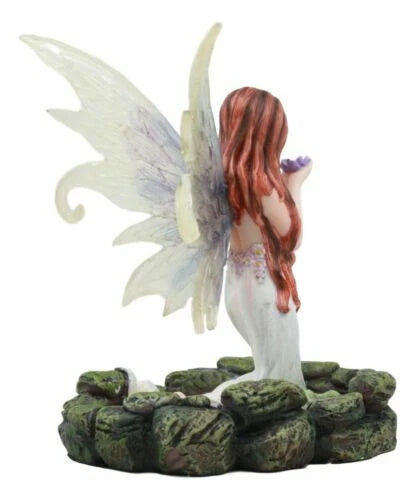 Lavender Fairy Lady Of The Lake Statue 6"Tall Water Elemental Fairy Figurine-9