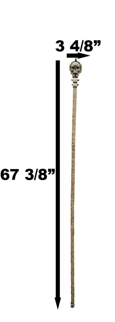 Gothic Vertebrae Bone Skull Decorative 67"L Prop Cosplay Staff Swagger Cane-8