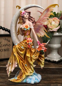 Nene Thomas Art Celestial Crescent Moon Earth Elemental Floral Fairy Statue 11"H-1