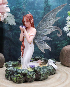 Lavender Fairy Lady Of The Lake Statue 6"Tall Water Elemental Fairy Figurine-8