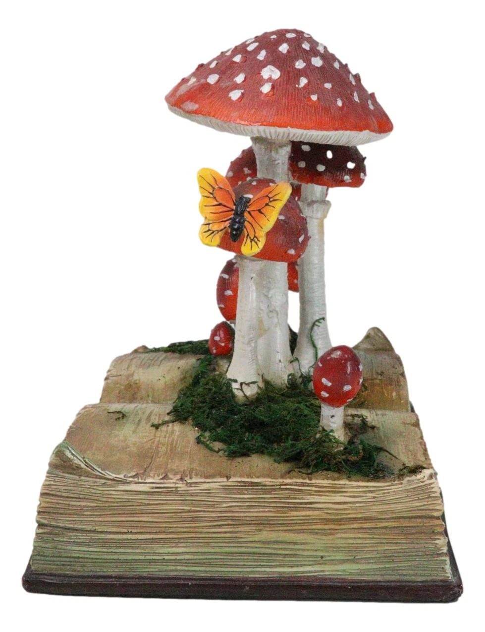 Enchanted Fairy Garden Toadstool Mushrooms Sprouting from Spell Book Figurine-7
