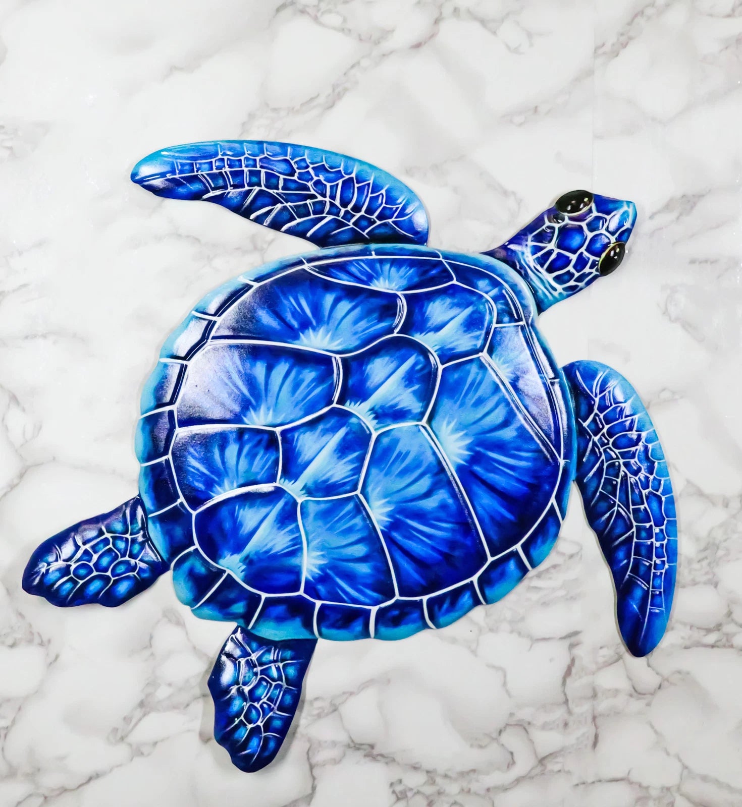 Marine Ocean Harmony Series Blue Bermuda Elegant Sea Turtle Metal Wall Decor-1