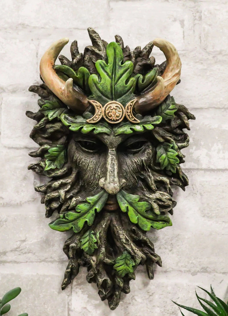 Antler King Crown Celtic Greenman Wicca Triple Moon Tree Ent Wall Decor Plaque-1