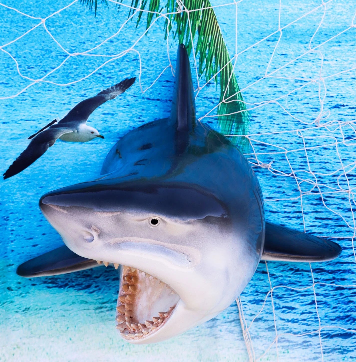 Beware of Great White Shark Jaws Mako Predator Wall Mount Plaque Figurine Decor