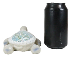 Coastal Ocean Giant Sea Turtle Decorative Figurine With Crushed Glass Shell-7