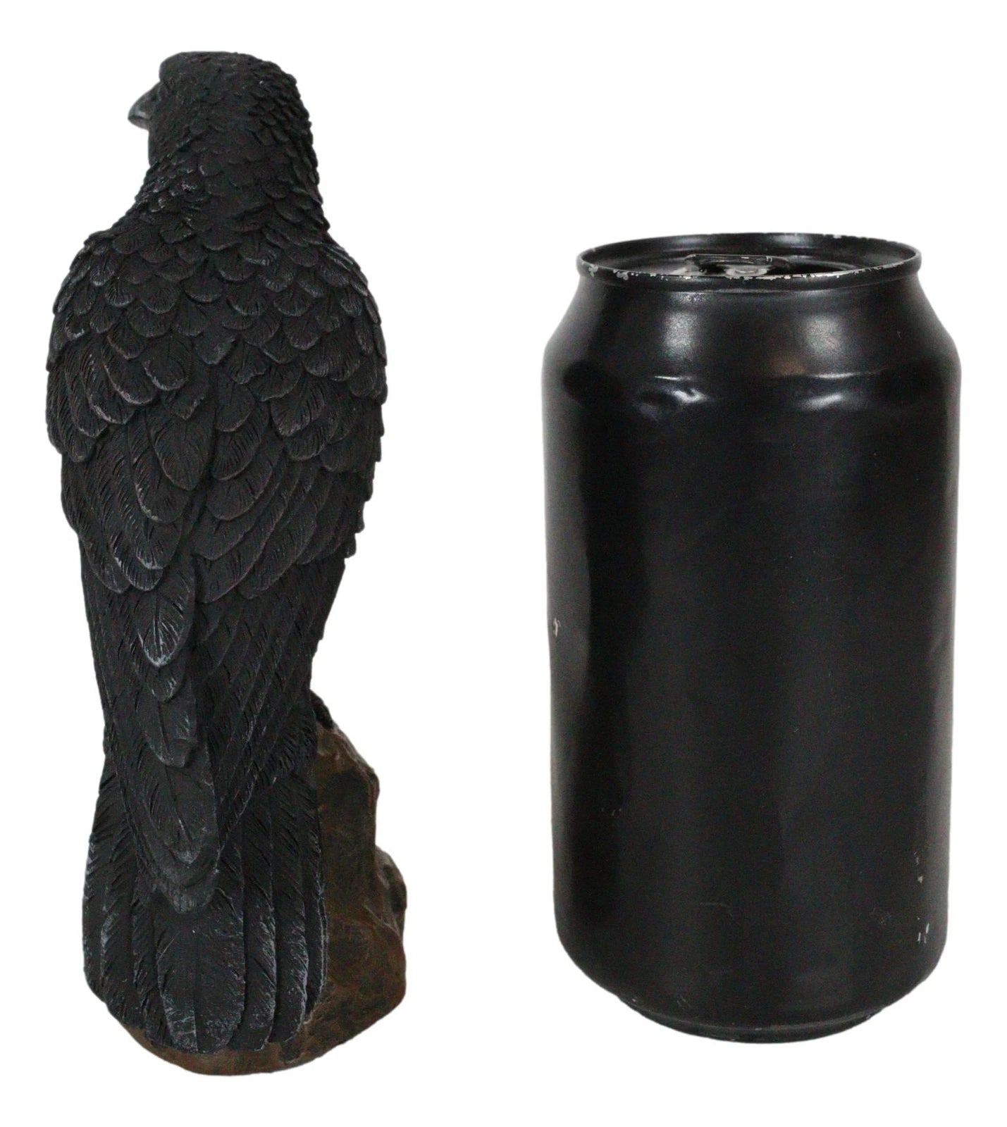 Estatua gótica de cuervo, ave carroñera posada sobre una roca, figurita de 15 cm de alto-8