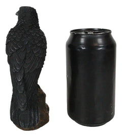 Estatua gótica de cuervo, ave carroñera posada sobre una roca, figurita de 15 cm de alto-8