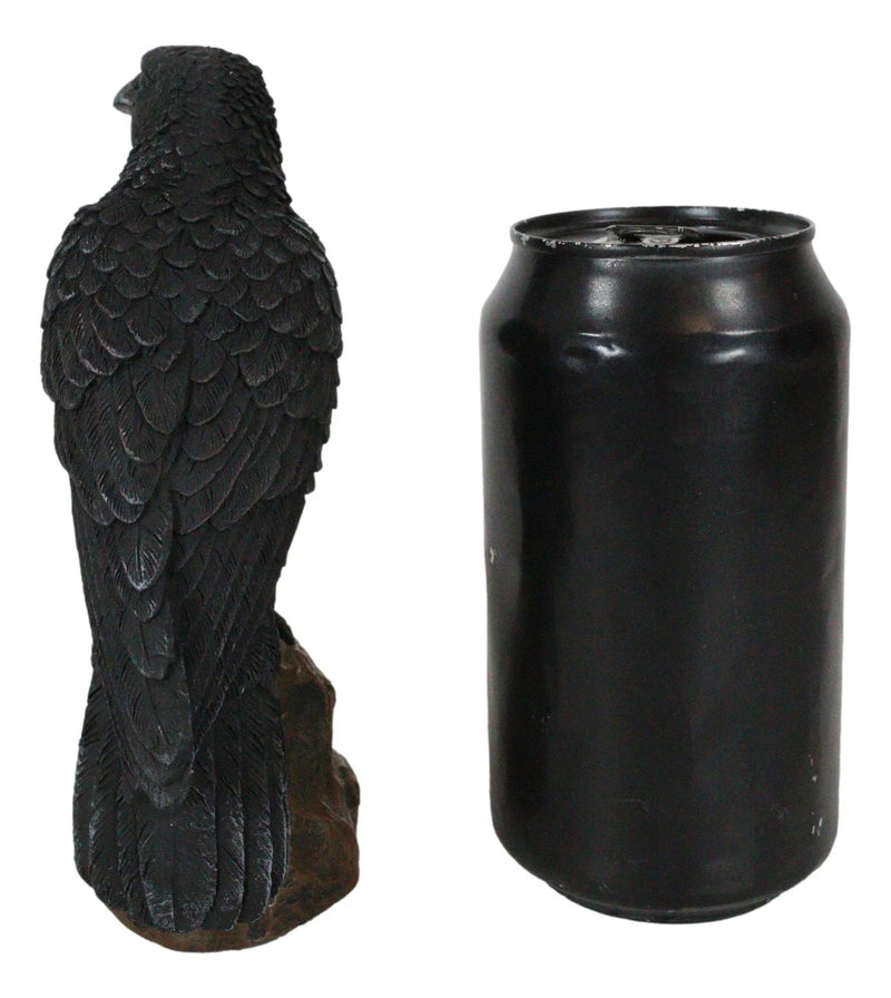 Estatua gótica de cuervo, ave carroñera posada sobre una roca, figurita de 15 cm de alto-8
