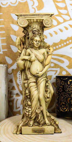 Candelabro pagano wiccano con la triple diosa celta, doncella madre y anciana-2