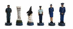 American Military Branches US Air Force VS Marine Corps Chess Set W/ Glass-5