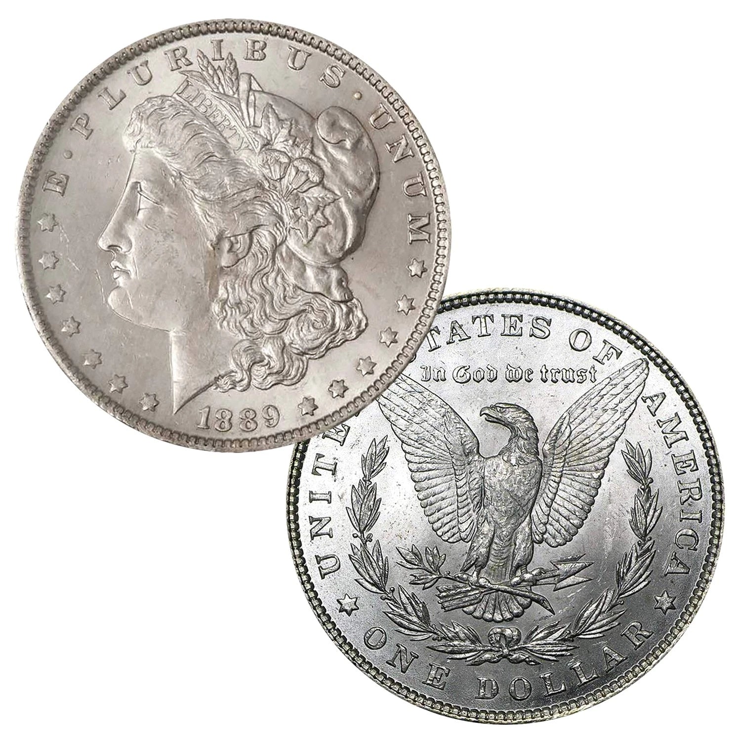 1889 P Morgan Silver Dollar $1 Brilliant Uncirculated BU 90% Silver-1
