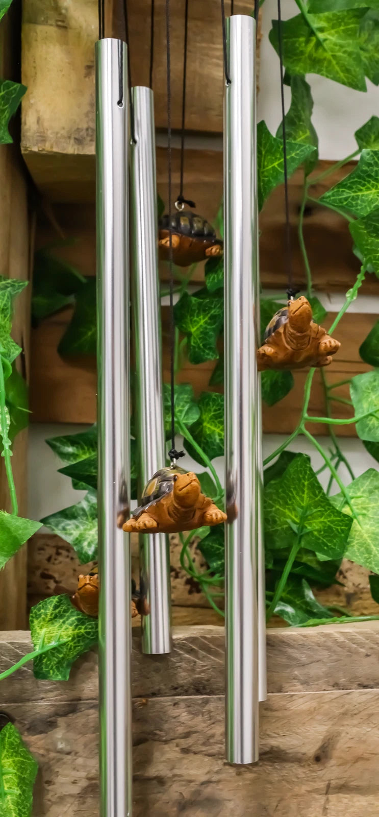 Reptile Brown Giant Tortoise Mother Piggybacking Hatchling Wind Chime-9