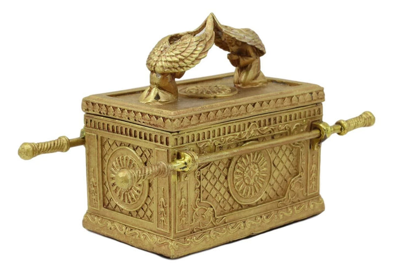 Matte Gold Ark Of The Covenant Model With Contents Figurine Decorative Box 1:16-11