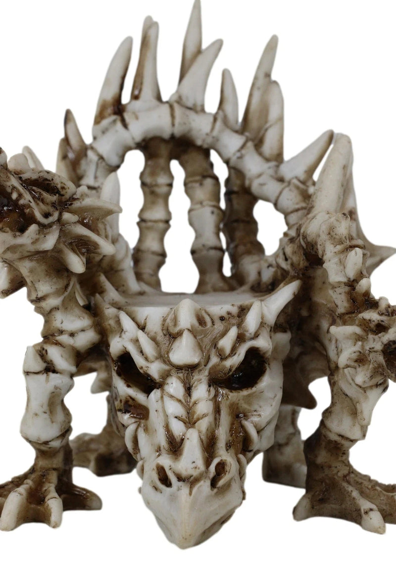 Legendary Arthurian Merlin Dragon Skulls Bones Skeletons Throne Chair Figurine-9