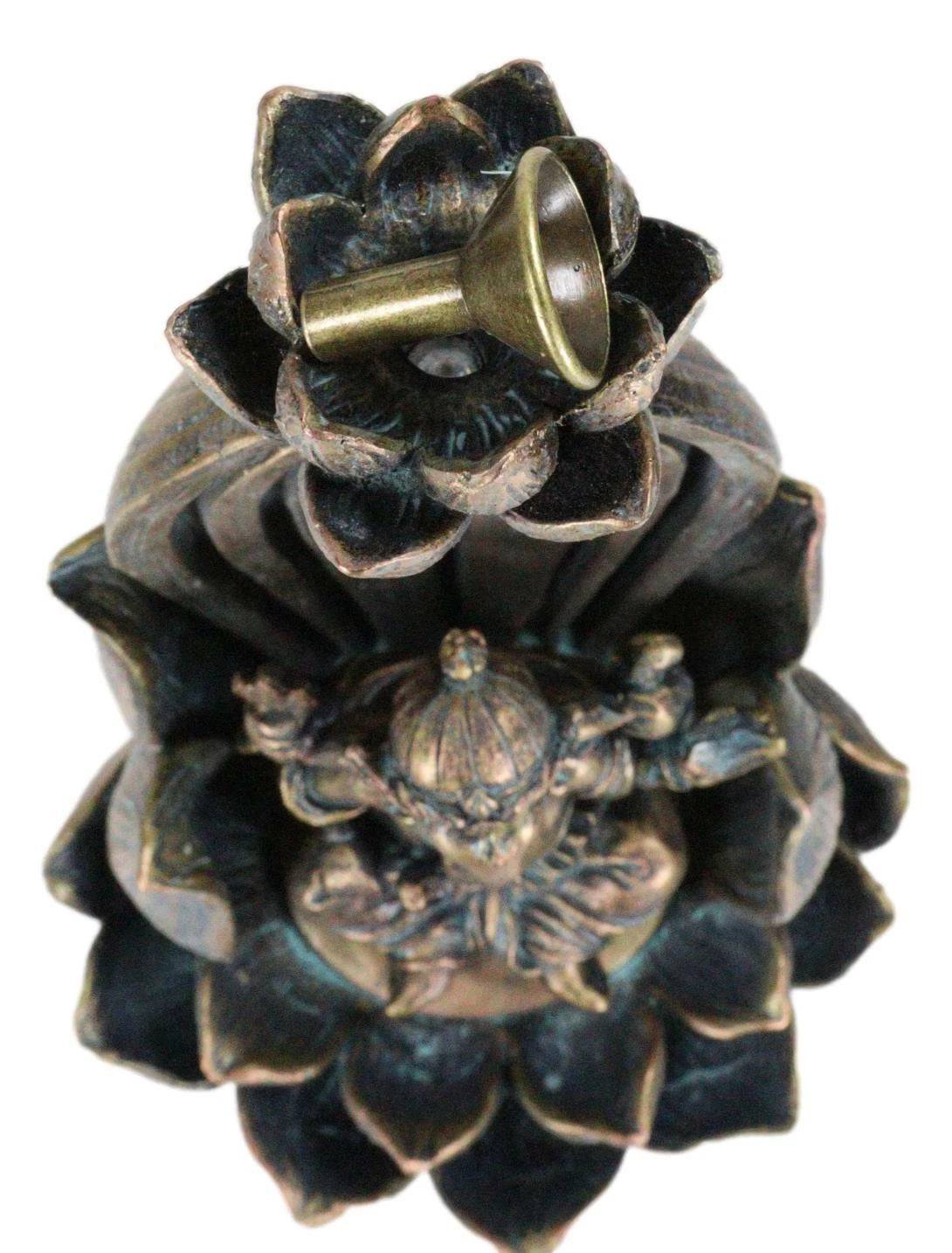 Hindu Elephant God Ganesha On Lotus Throne Backflow Cone Incense Burner Figurine-8