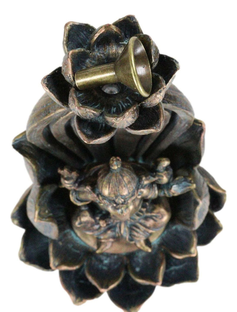 Hindu Elephant God Ganesha On Lotus Throne Backflow Cone Incense Burner Figurine-8