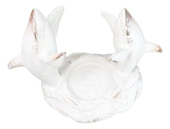 Antique White Ocean Marine Great White Sharks Rising Above Water Wine Holder-7