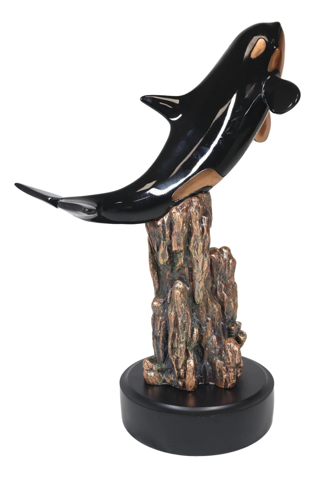 Large Nautical Marine Sea Orca Killer Whale Swimming By Coral Reefs Statue-2