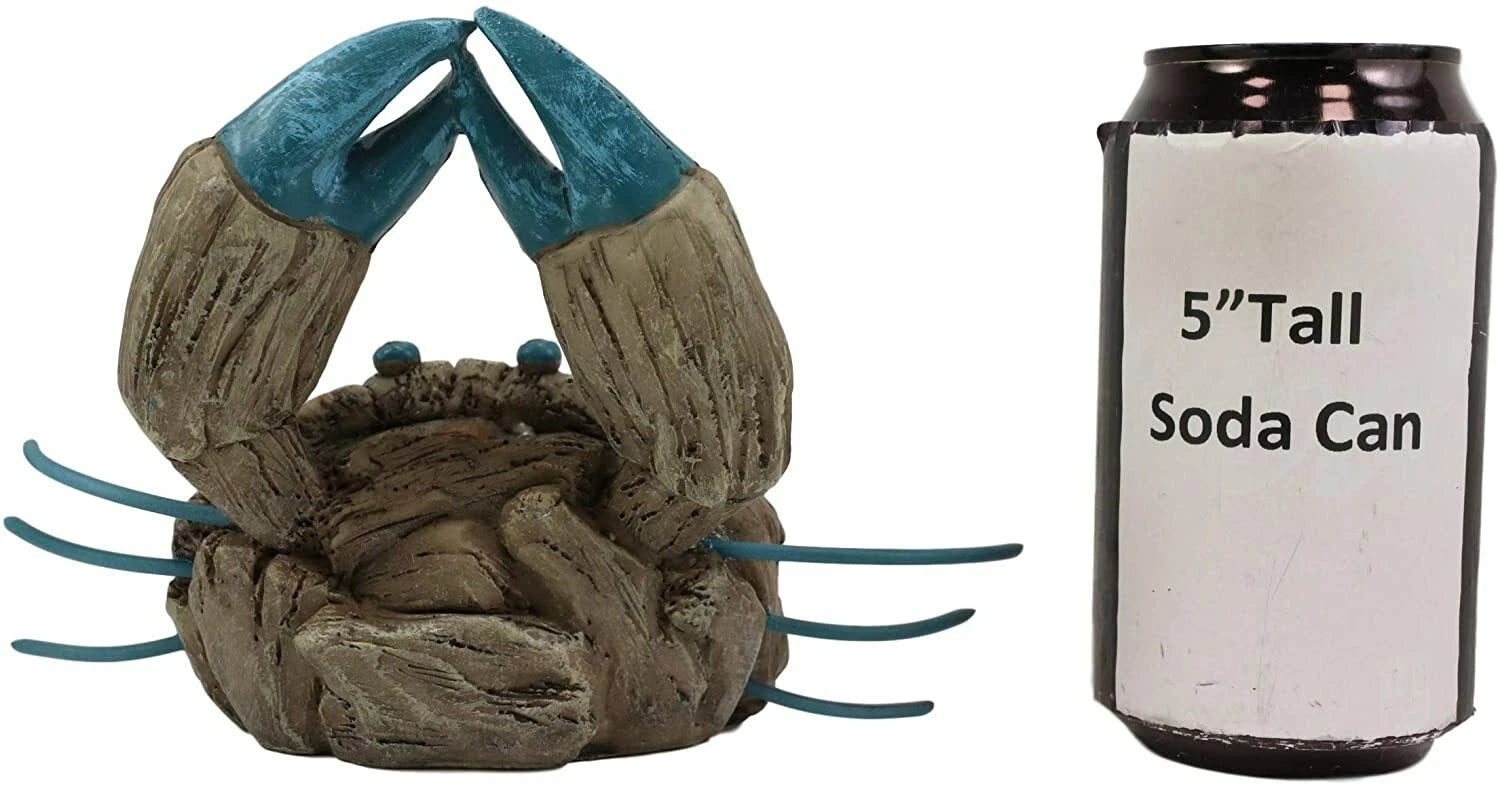 Ocean Marine Pincer Crab with Sea Shells Resin Decorative Figurine 7.25" L-6