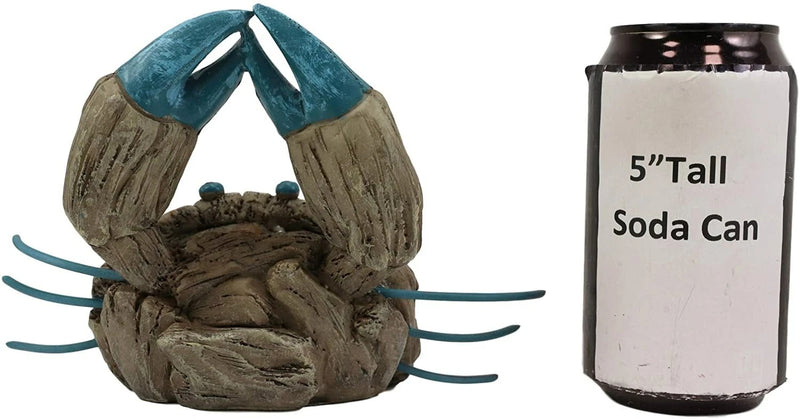 Ocean Marine Pincer Crab with Sea Shells Resin Decorative Figurine 7.25" L-6