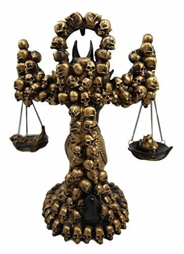 Anubis Statue Ankh Altar Weighing The Heart Against Feather Figurine 9"H-9