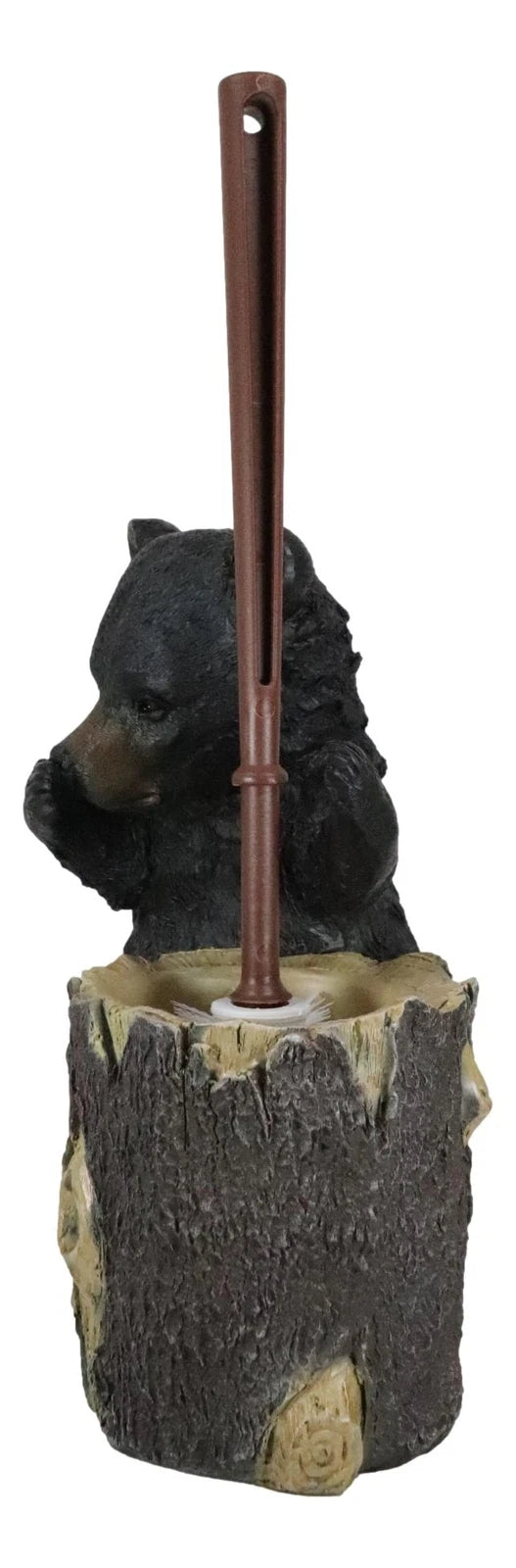 Rustic Whimsical Black Bear Stinky Potion Toilet Brush And Holder Set Figurine-9