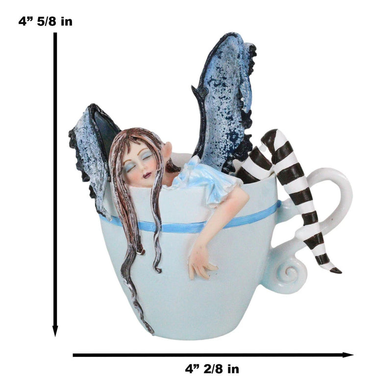 Amy Brown Teacup Latte Coffee Drunk Whimsical Fairy Figurine 5"H-8