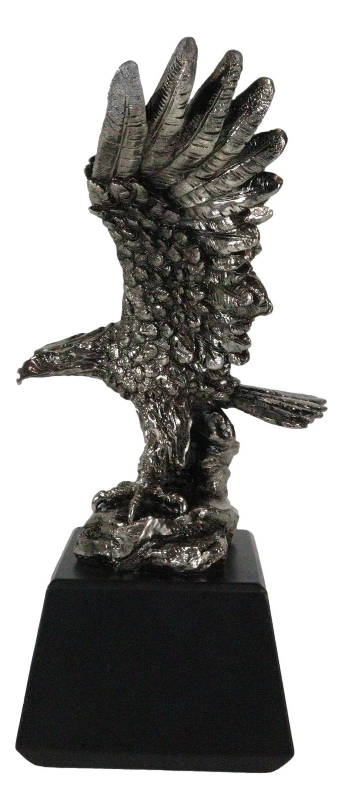 King Of The Skies Majestic Electroplated Silver American Bald Eagle Figurine-7