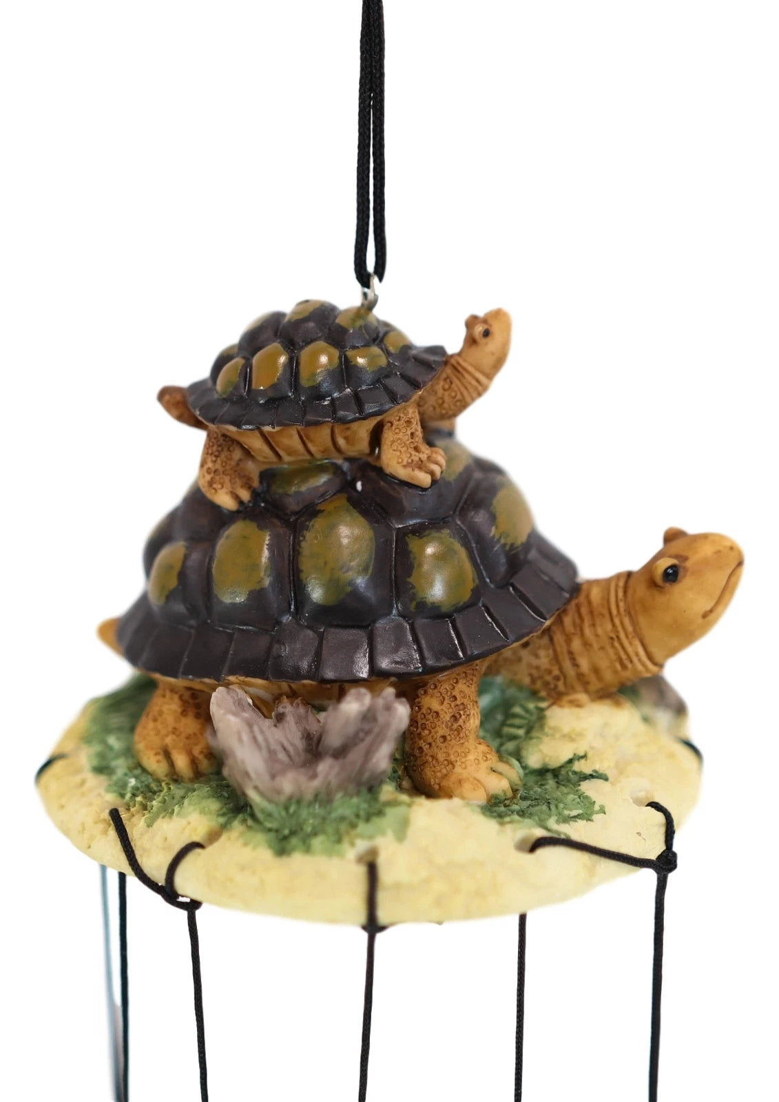 Reptile Brown Giant Tortoise Mother Piggybacking Hatchling Wind Chime-8