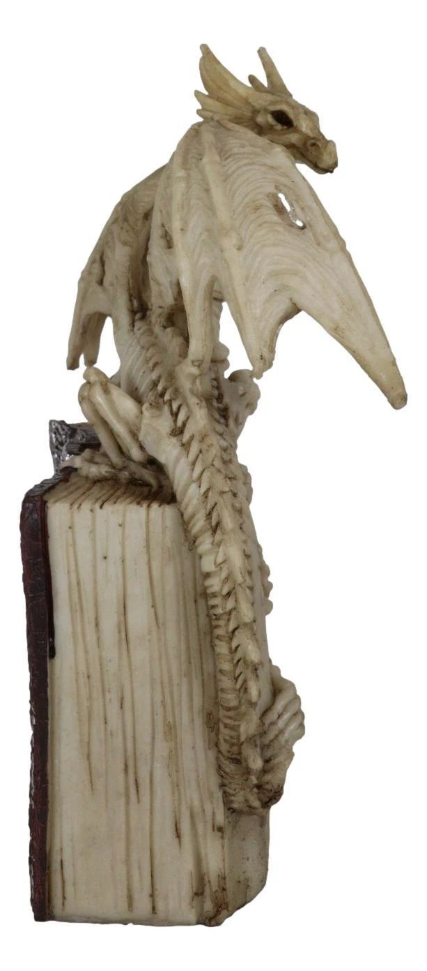 Skeleton Bone Dragon On Spell Book Of The Dead Skull Mummy LED Light Figurine-8