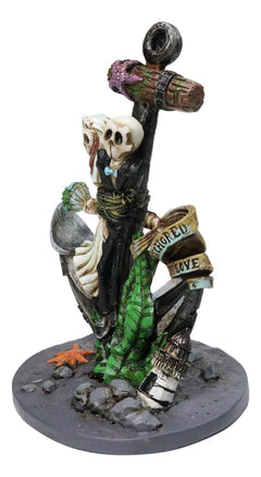 Day Of The Dead Skeleton Wedding Bride and Groom Anchored in Love Figurine-5