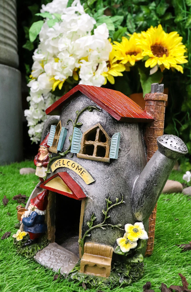 Fairy Garden Watering Can Mr & Mrs Gnome Mini House Welcome Figurine 8.5"H-2