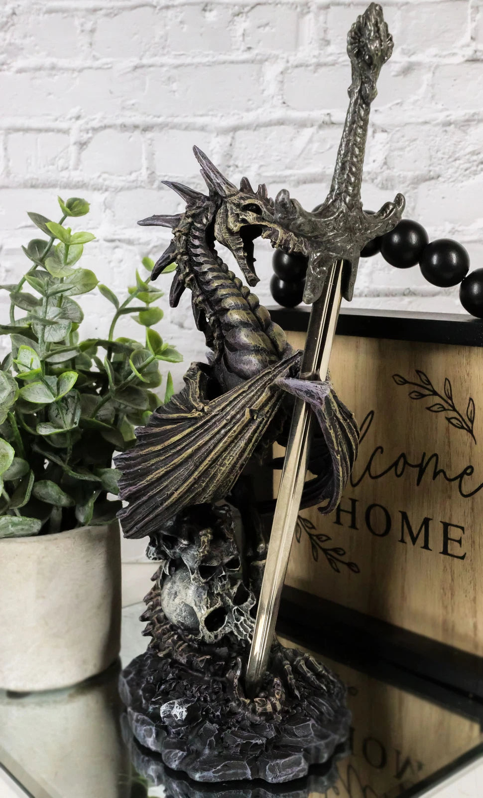 Litche Blade Ruth Thompson Skeleton Dragon Statue With Letter Opener Knife Decor-8