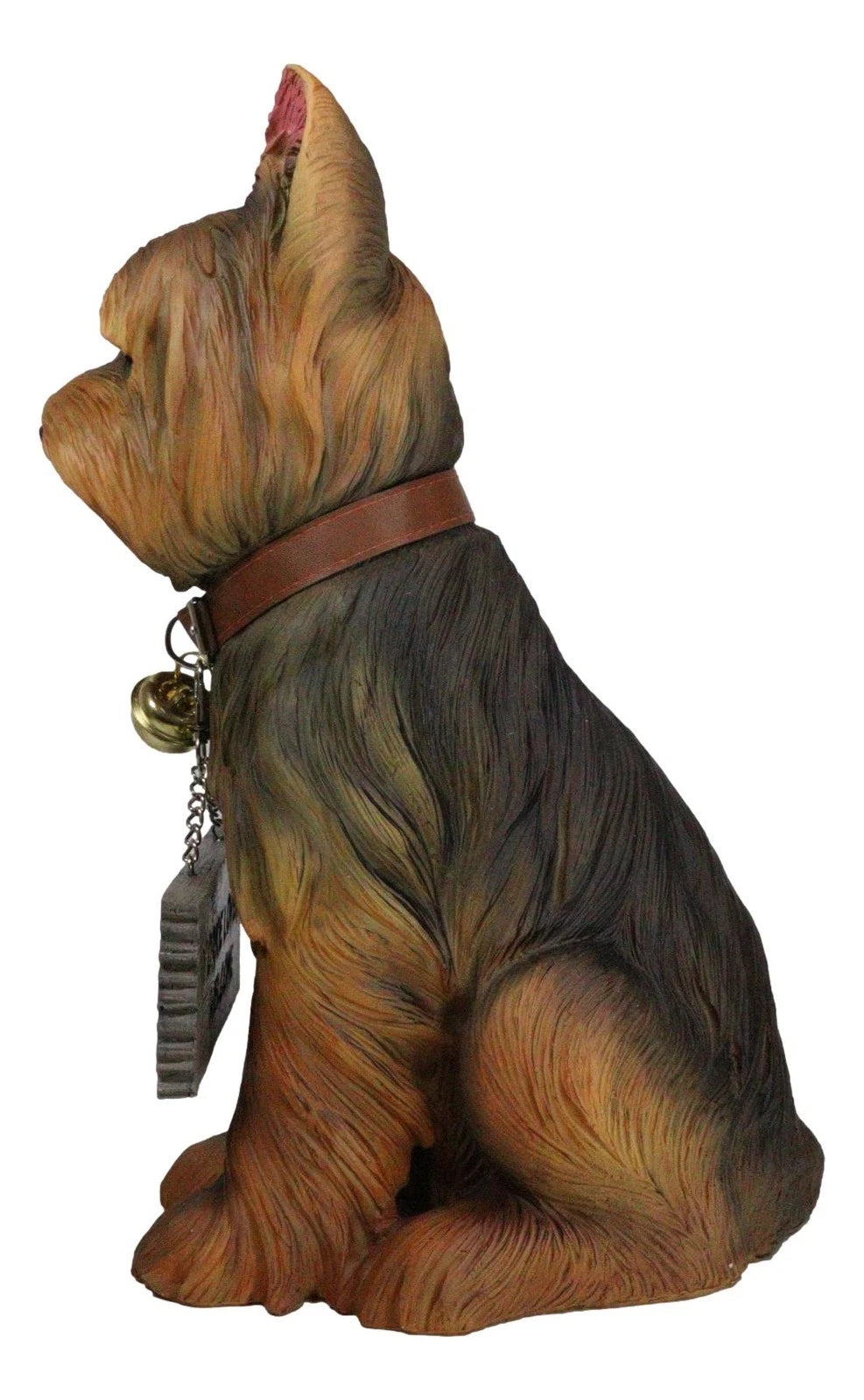 Yorkie Dog Garden Statue 12.5"H Yorkshire Terrier Welcome Figurine Jingle Collar-5