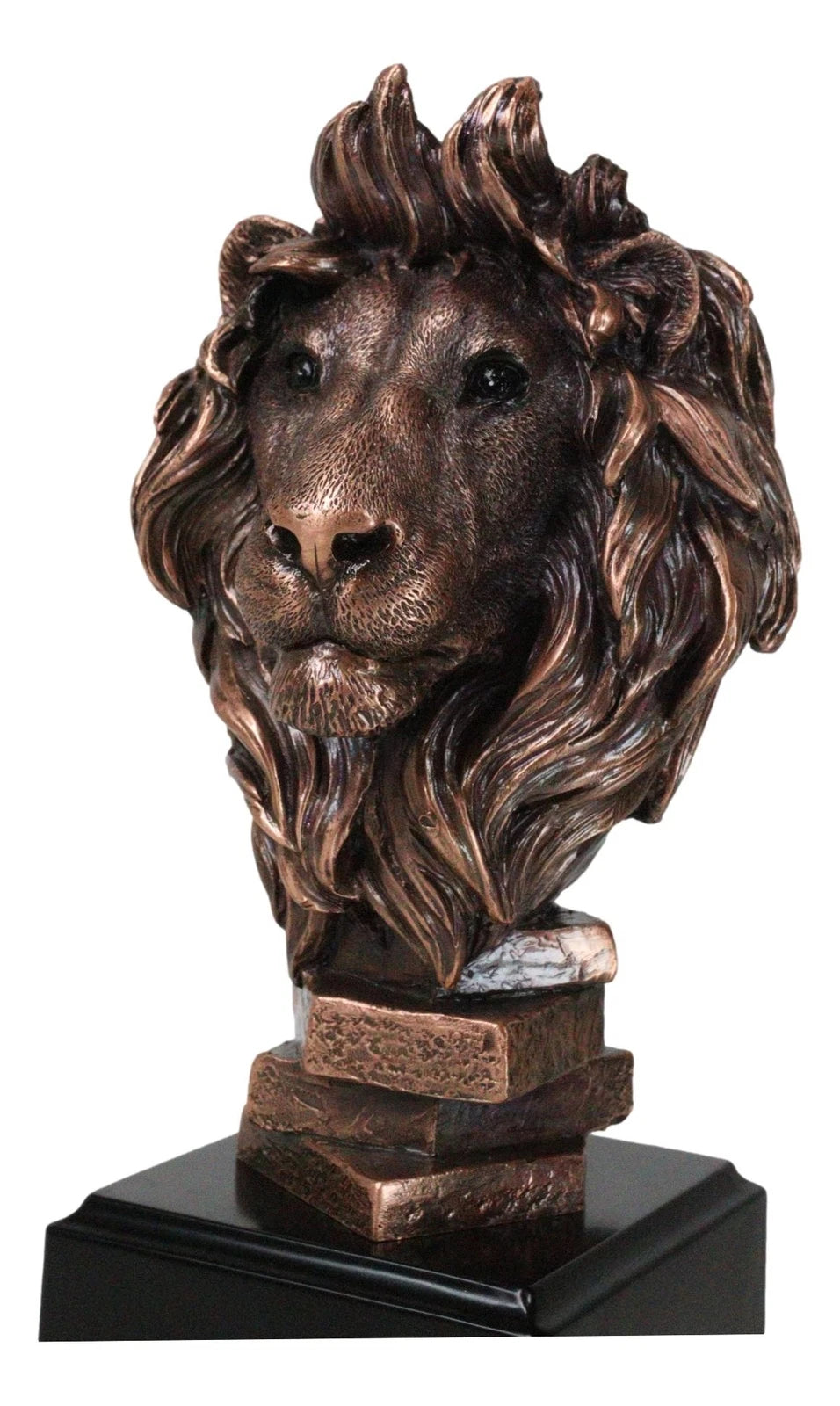 King Of The Jungle African Lion Pride Bust Bronze Electroplated Figurine Statue-9