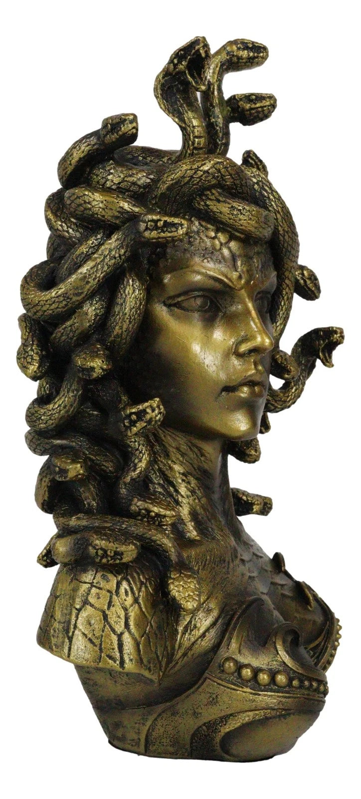 Greek Mythology Gorgon Sisters Goddess Medusa With Wild Snakes Hair Bust Statue-7