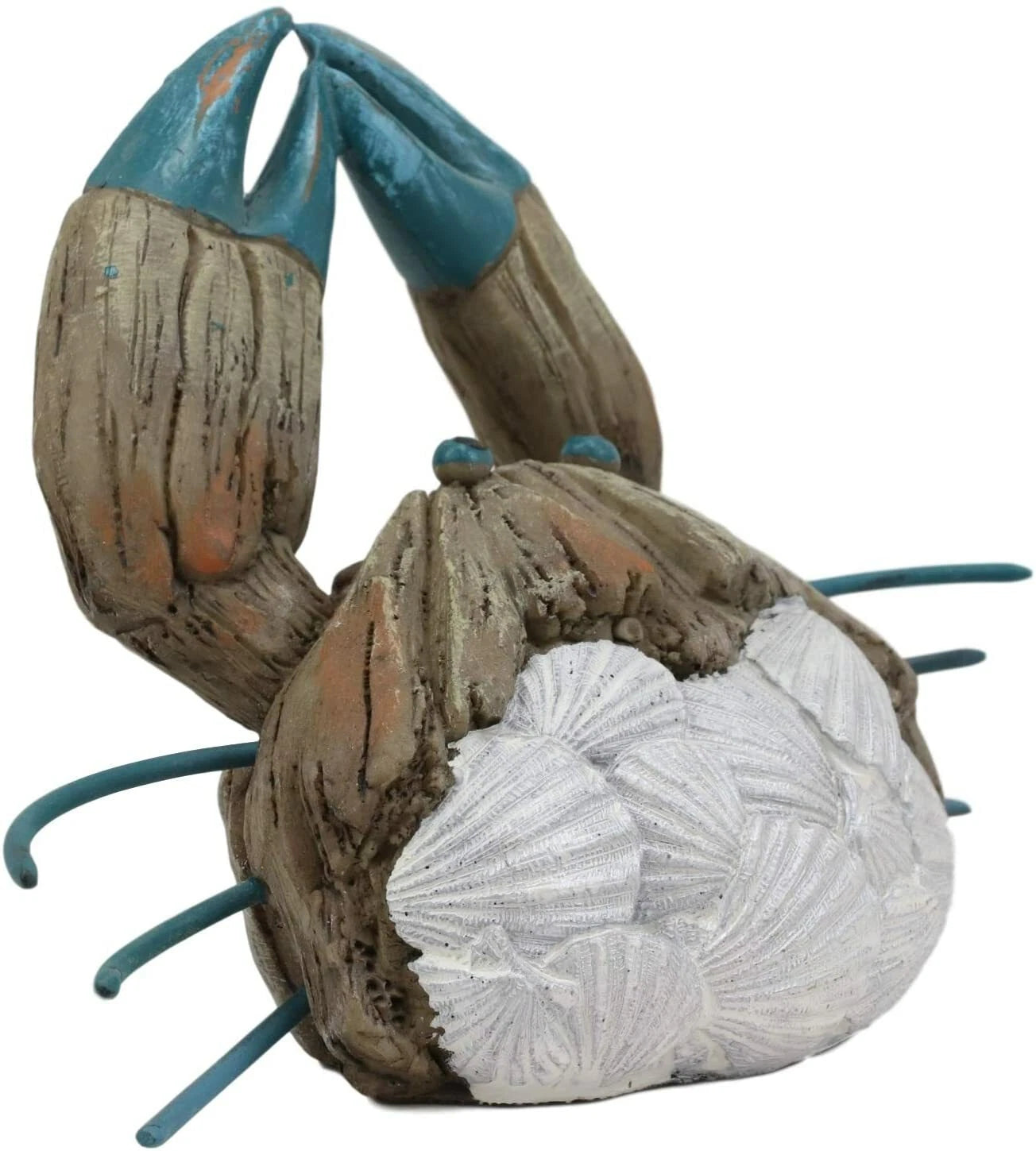 Ocean Marine Pincer Crab with Sea Shells Resin Decorative Figurine 7.25" L-5