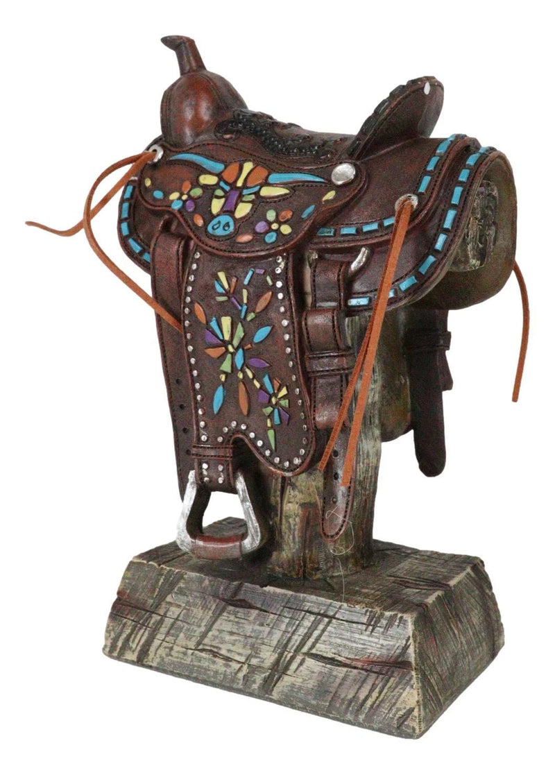 Figura de vaquero de cuero sintético estilo rústico occidental con diseño de vaca de cuernos largos-9
