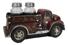 Figura de camión de bomberos rojo vintage para salero y pimentero de cristal-8