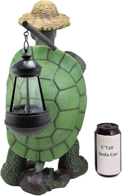 Gift Nautical Nature Lover Adventure Hiking Tortoise with Straw Hat Statue-9