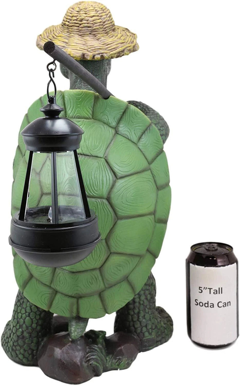 Gift Nautical Nature Lover Adventure Hiking Tortoise with Straw Hat Statue-9