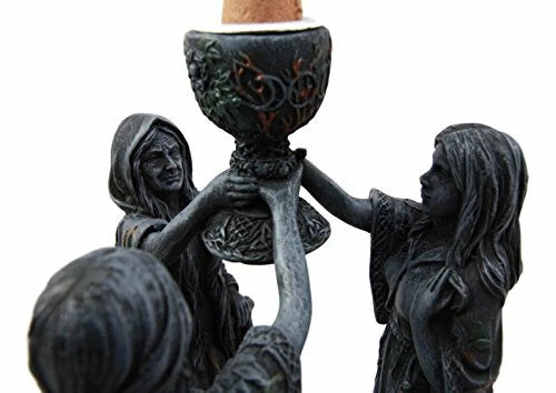 Triple Goddess Maiden Mother & Crone Backflow Cone Incense Burner-8