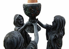 Triple Goddess Maiden Mother & Crone Backflow Cone Incense Burner-8