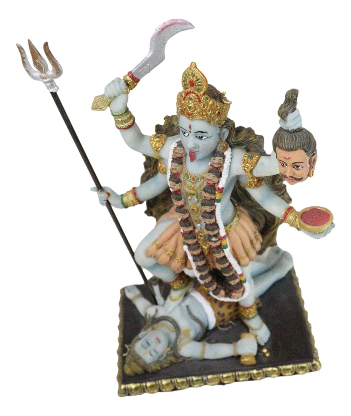Gift Mahavidya Devi Kali Holding Severed Head Of The Ego Figurine 9"Tall-7